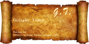 Gulyás Timur névjegykártya