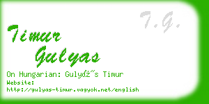 timur gulyas business card